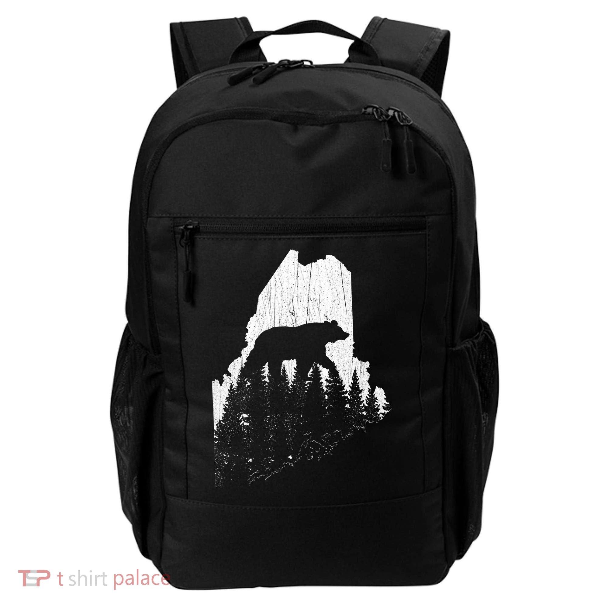 Hunting Gift For Maine Bear Pine Forest Outdoors Gift Backpack