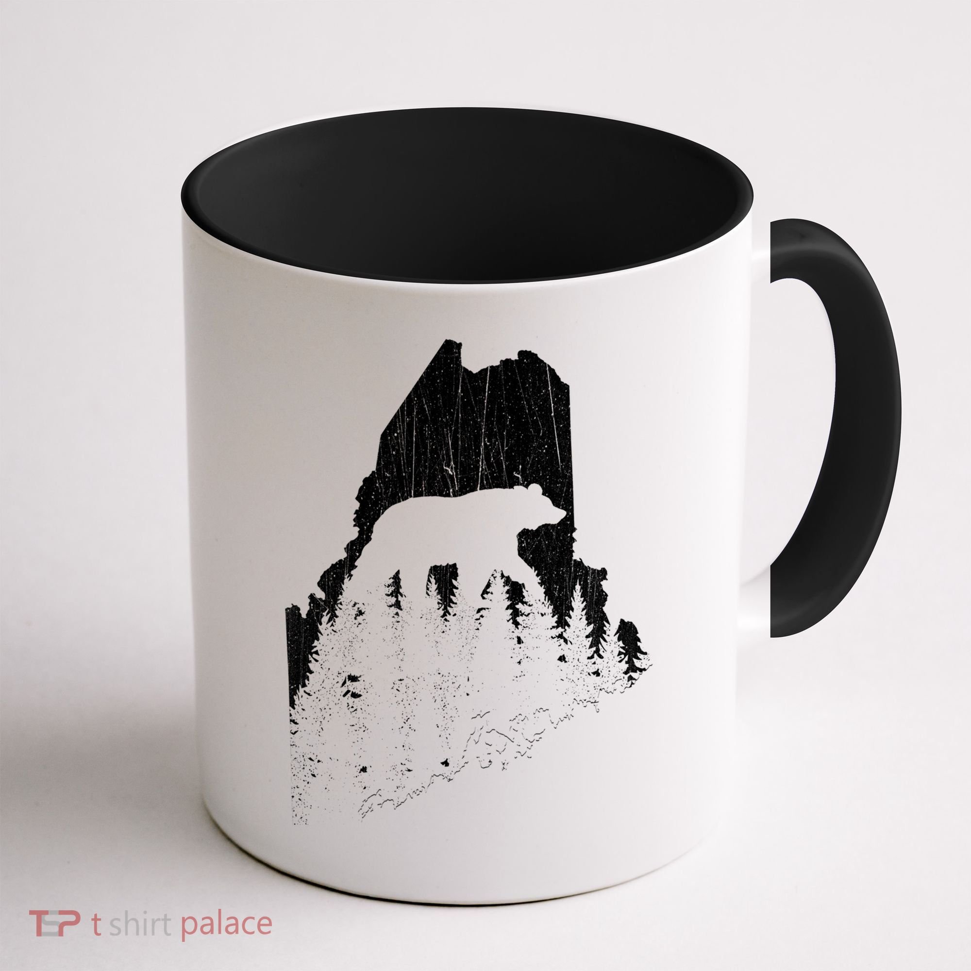 Hunting Gift For Maine Bear Pine Forest Outdoors Gift Coffee Mug