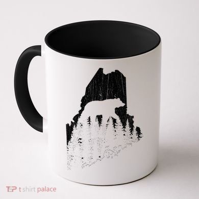 Hunting Gift For Maine Bear Pine Forest Outdoors Gift Coffee Mug