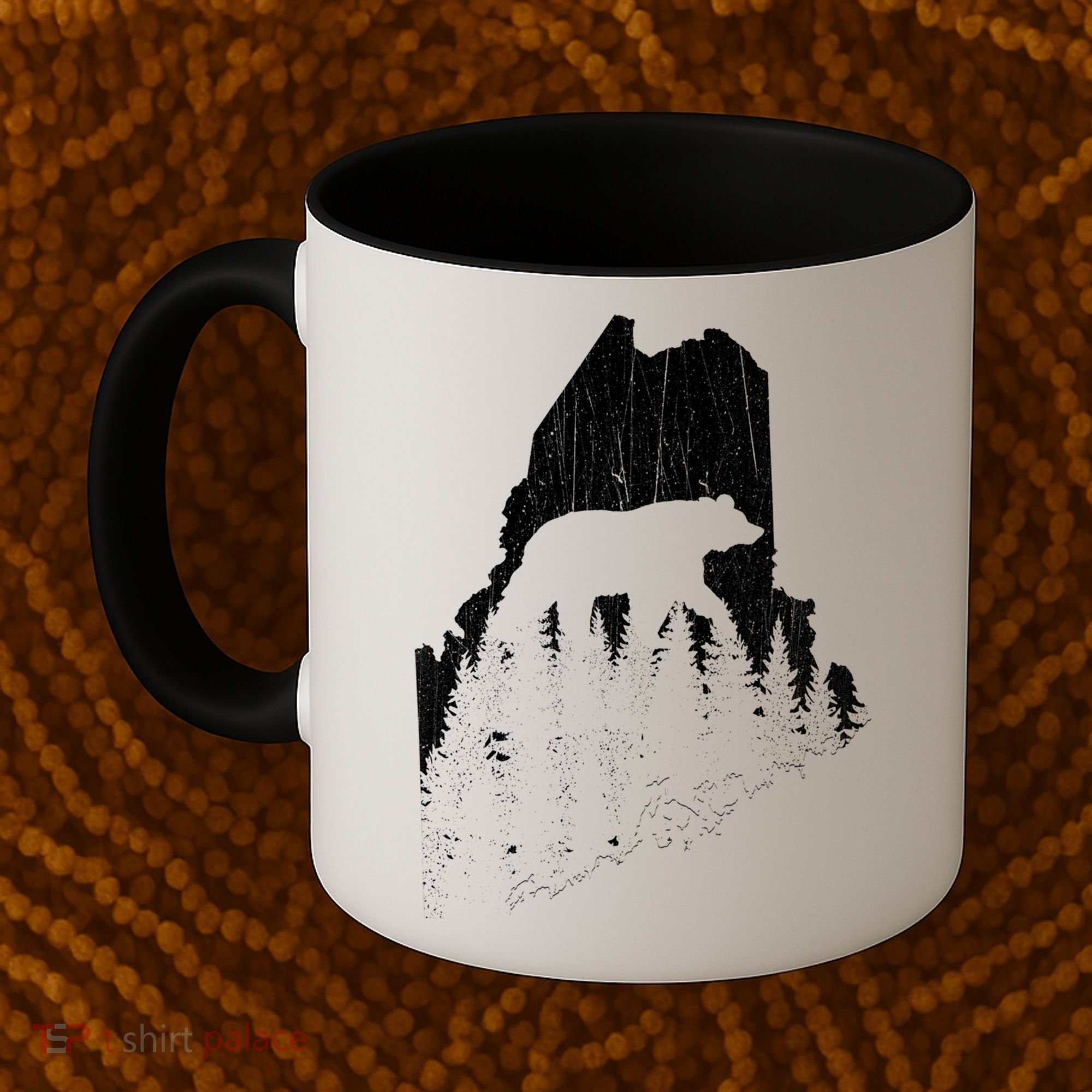 Hunting Gift For Maine Bear Pine Forest Outdoors Gift Coffee Mug