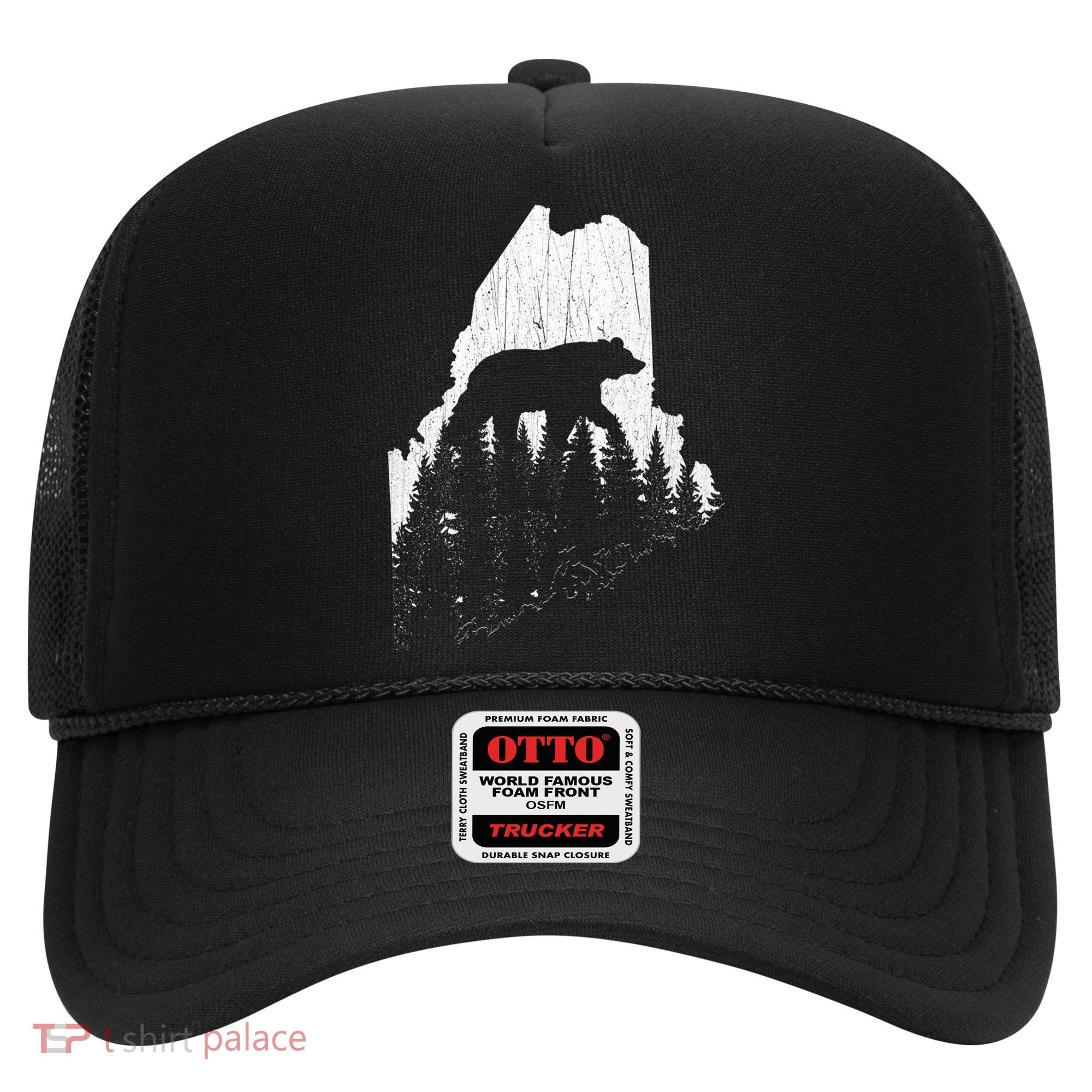 Hunting Gift For Maine Bear Pine Forest Outdoors Gift Hat