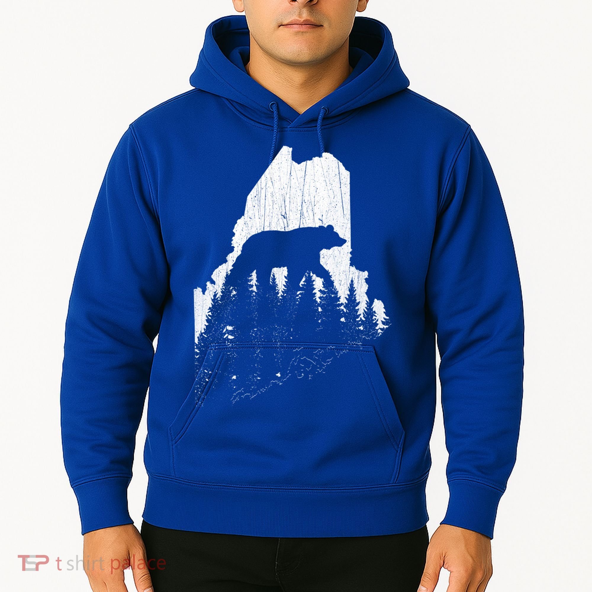 Hunting Gift For Maine Bear Pine Forest Outdoors Gift Hoodie