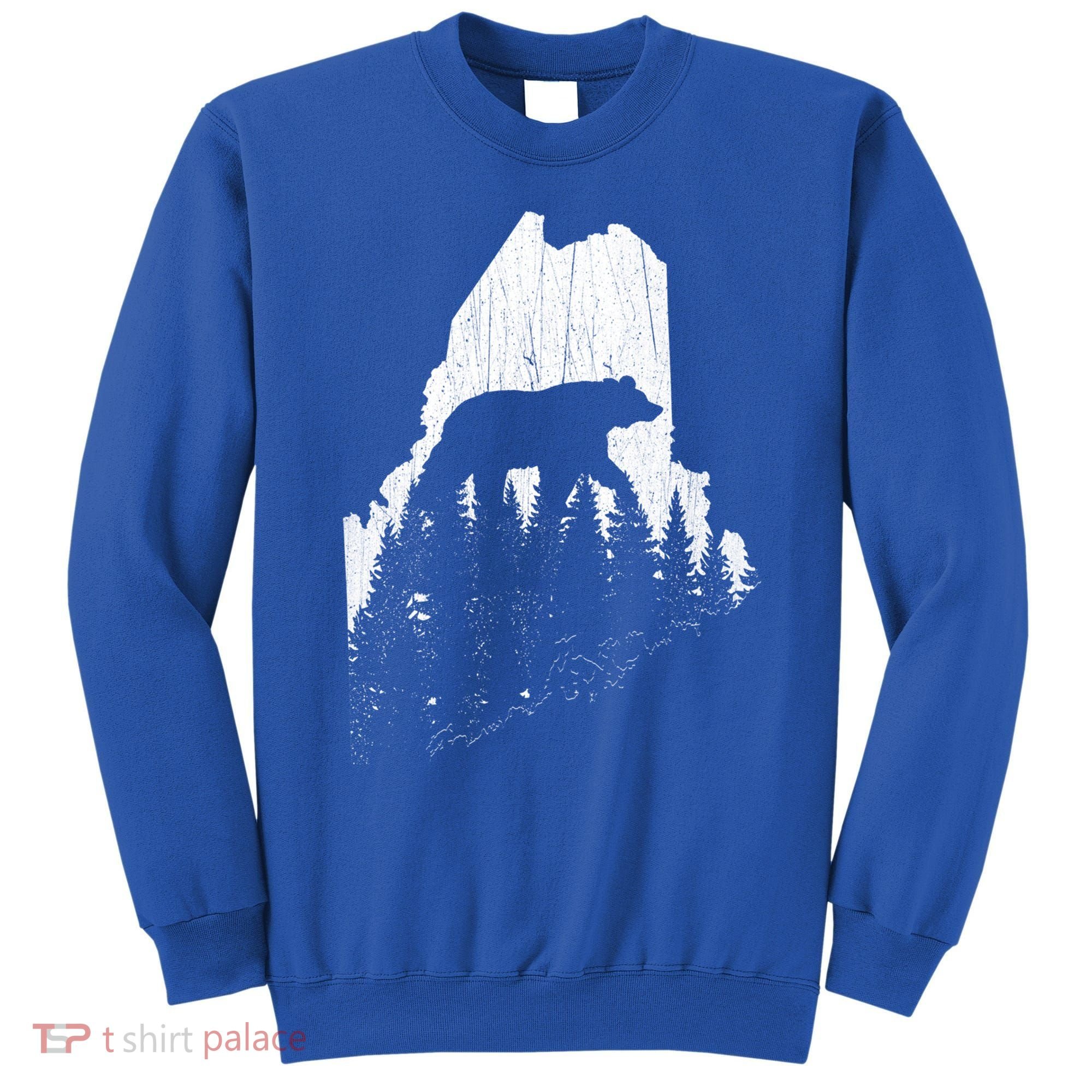 Hunting Gift For Maine Bear Pine Forest Outdoors Gift Sweatshirt