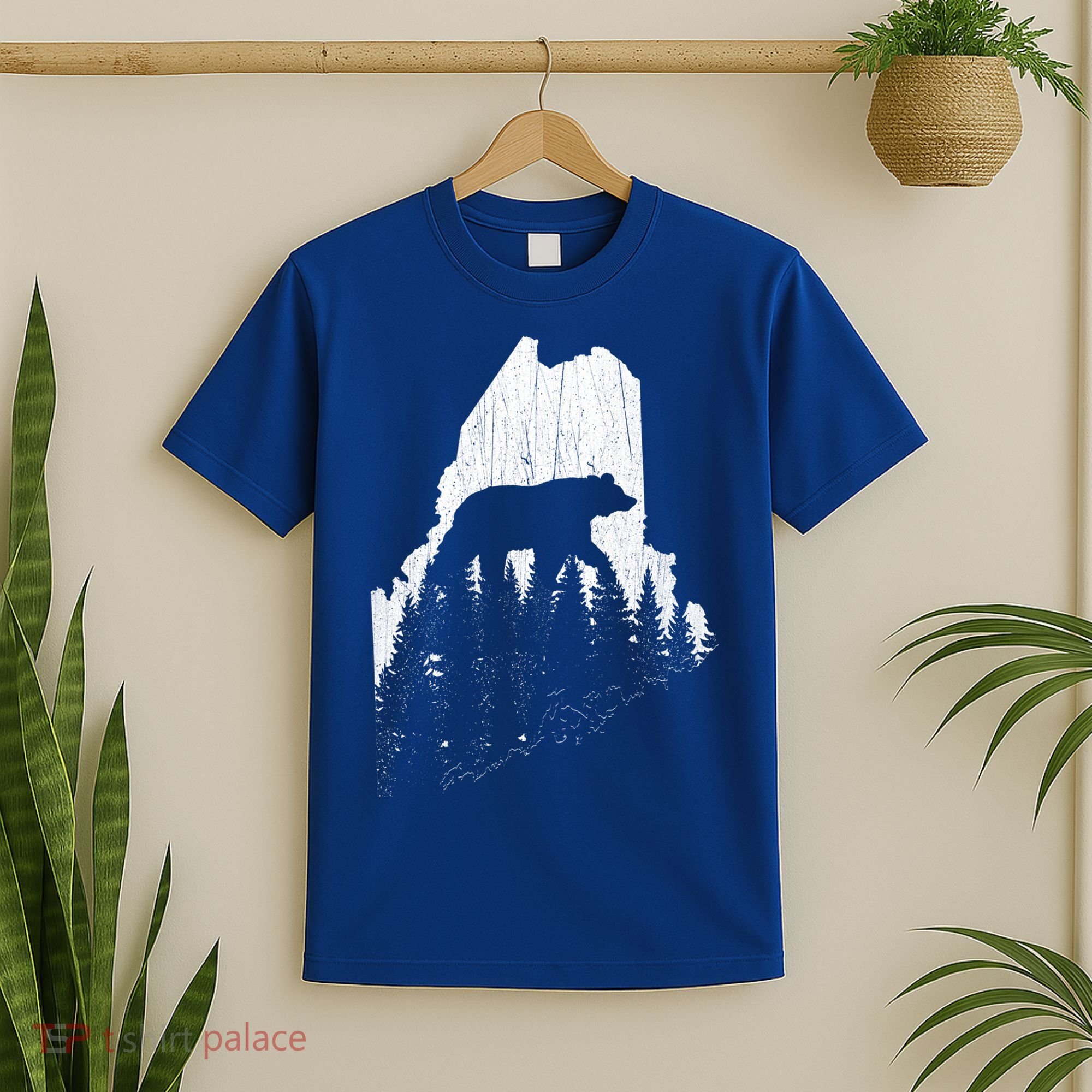 Hunting Gift For Maine Bear Pine Forest Outdoors Gift T-Shirt
