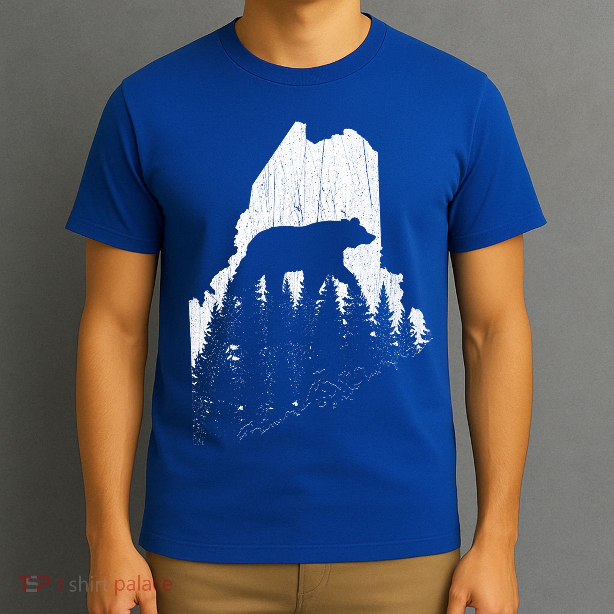 Hunting Gift For Maine Bear Pine Forest Outdoors Gift T-Shirt