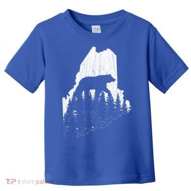 Hunting Gift For Maine Bear Pine Forest Outdoors Gift Toddler T-Shirt