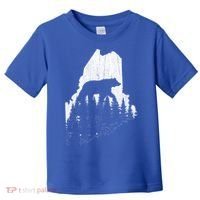 Hunting Gift For Maine Bear Pine Forest Outdoors Gift Toddler T-Shirt thumb 0