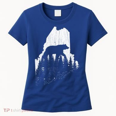 Hunting Gift For Maine Bear Pine Forest Outdoors Gift Women's T-Shirt