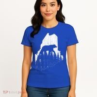 Hunting Gift For Maine Bear Pine Forest Outdoors Gift Women's T-Shirt thumb 4