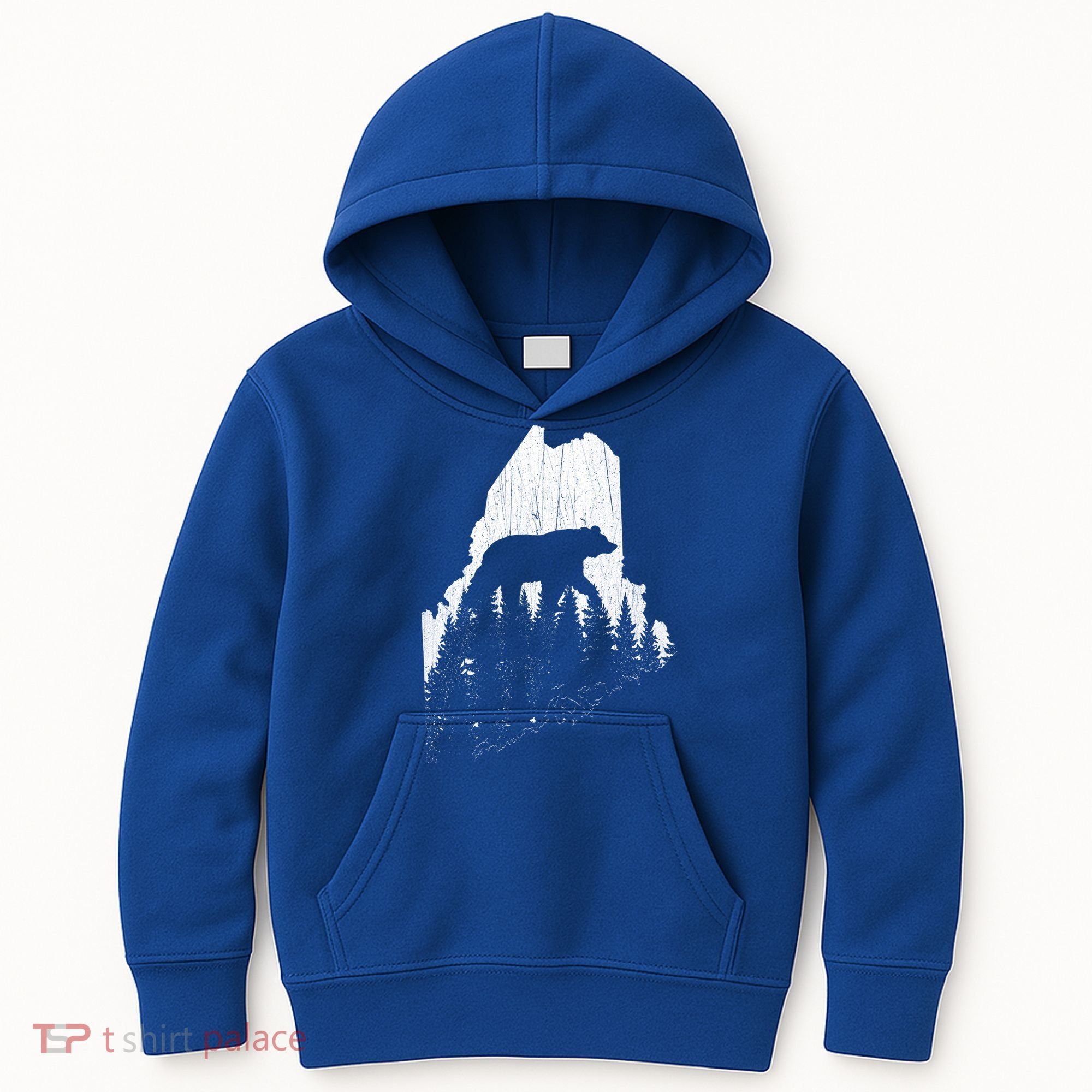 Hunting Gift For Maine Bear Pine Forest Outdoors Gift Kids Hoodie