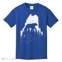 Hunting Gift For Maine Bear Pine Forest Outdoors Gift Kids T-Shirt thumb 0