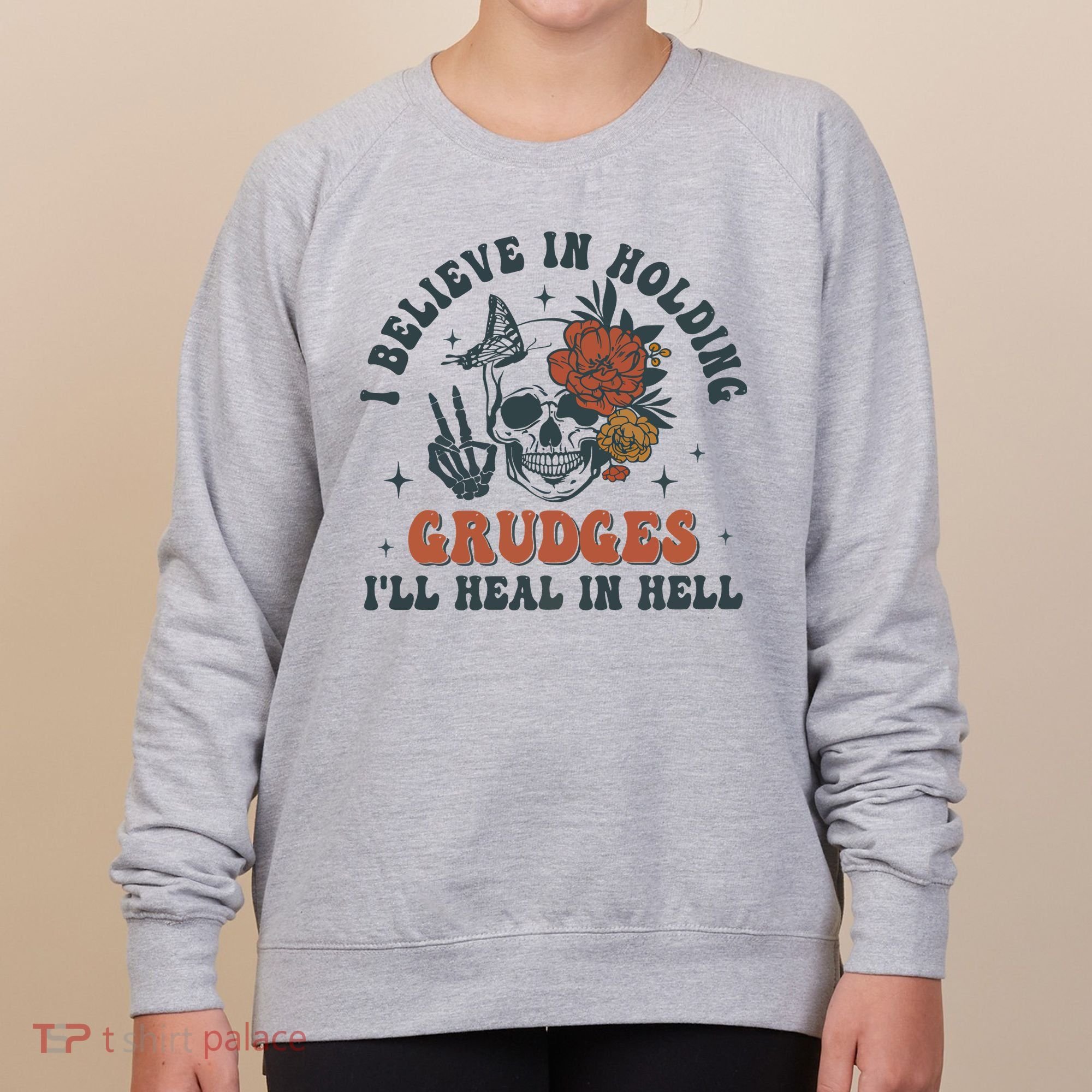 Holding Grudges Floral Skull Women's Sweatshirt