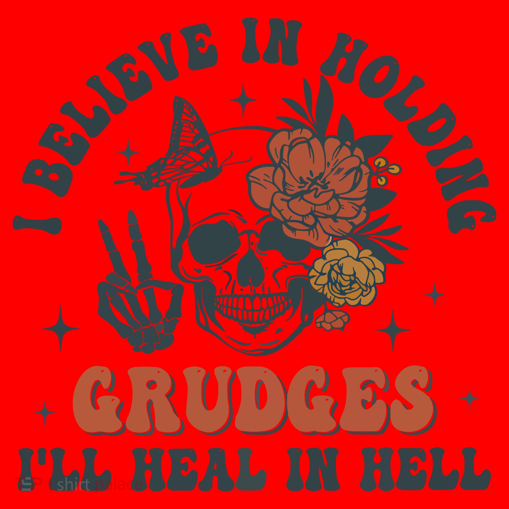 Holding Grudges Floral Skull Santa Hat