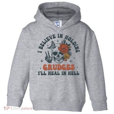 Holding Grudges Floral Skull Toddler Hoodie