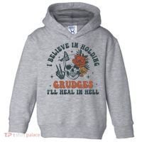 Holding Grudges Floral Skull Toddler Hoodie thumb 0