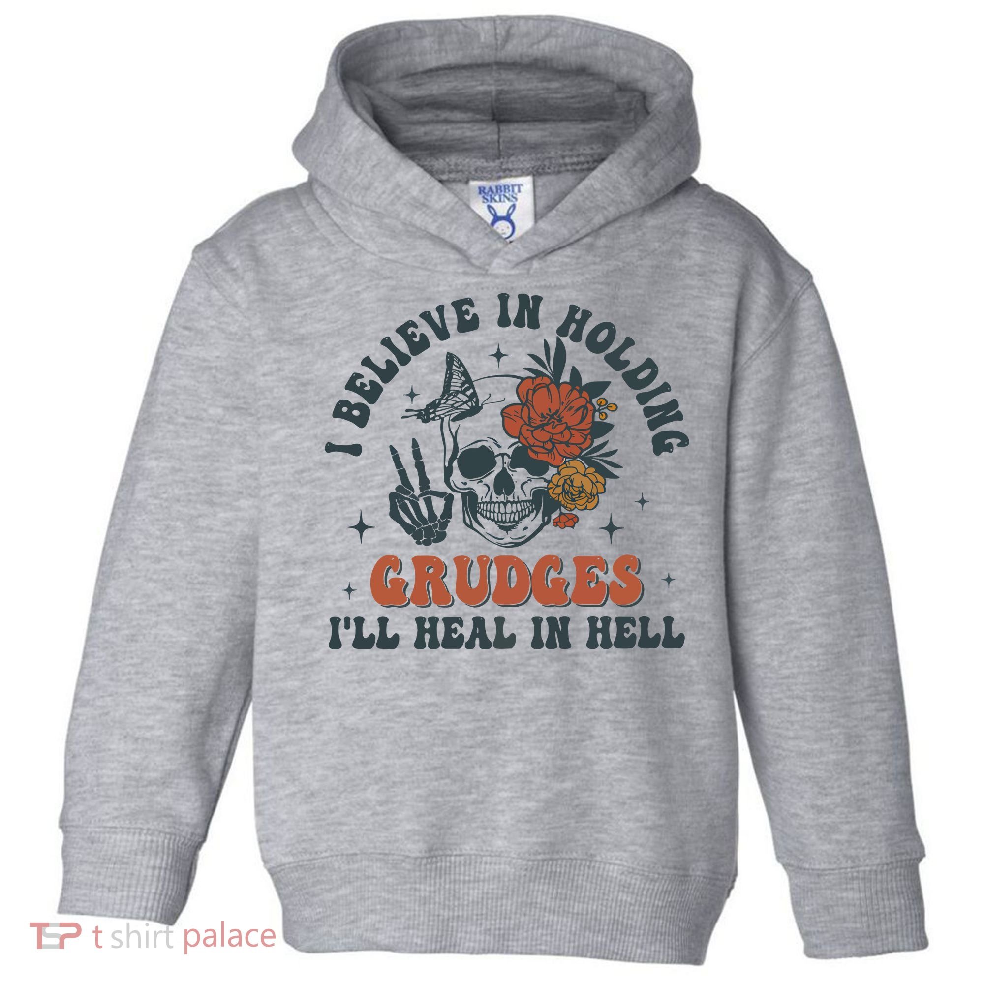 Holding Grudges Floral Skull Toddler Hoodie
