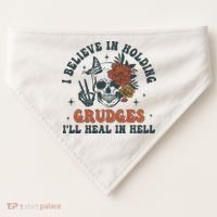 Holding Grudges Floral Skull USA-Made Doggie Bandana thumb 0