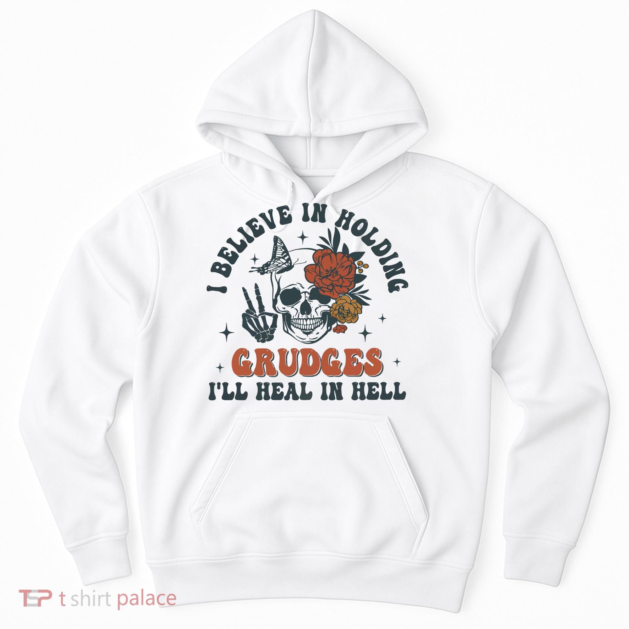 Holding Grudges Floral Skull Hoodie