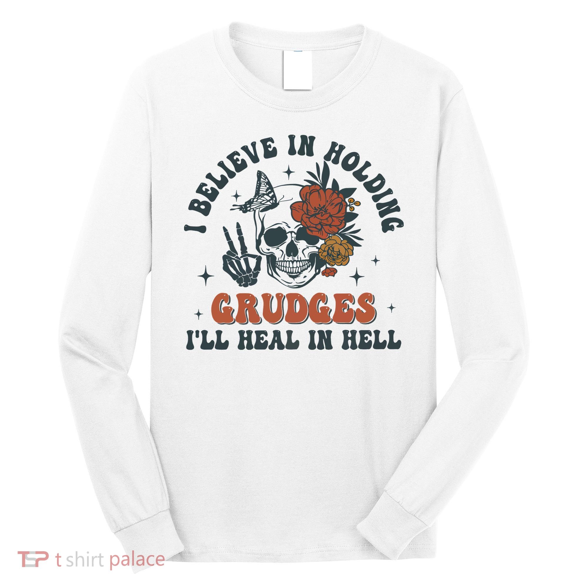 Holding Grudges Floral Skull Long Sleeve Shirt