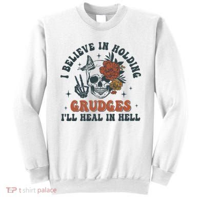 Holding Grudges Floral Skull Sweatshirt