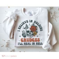 Holding Grudges Floral Skull Sweatshirt thumb 2