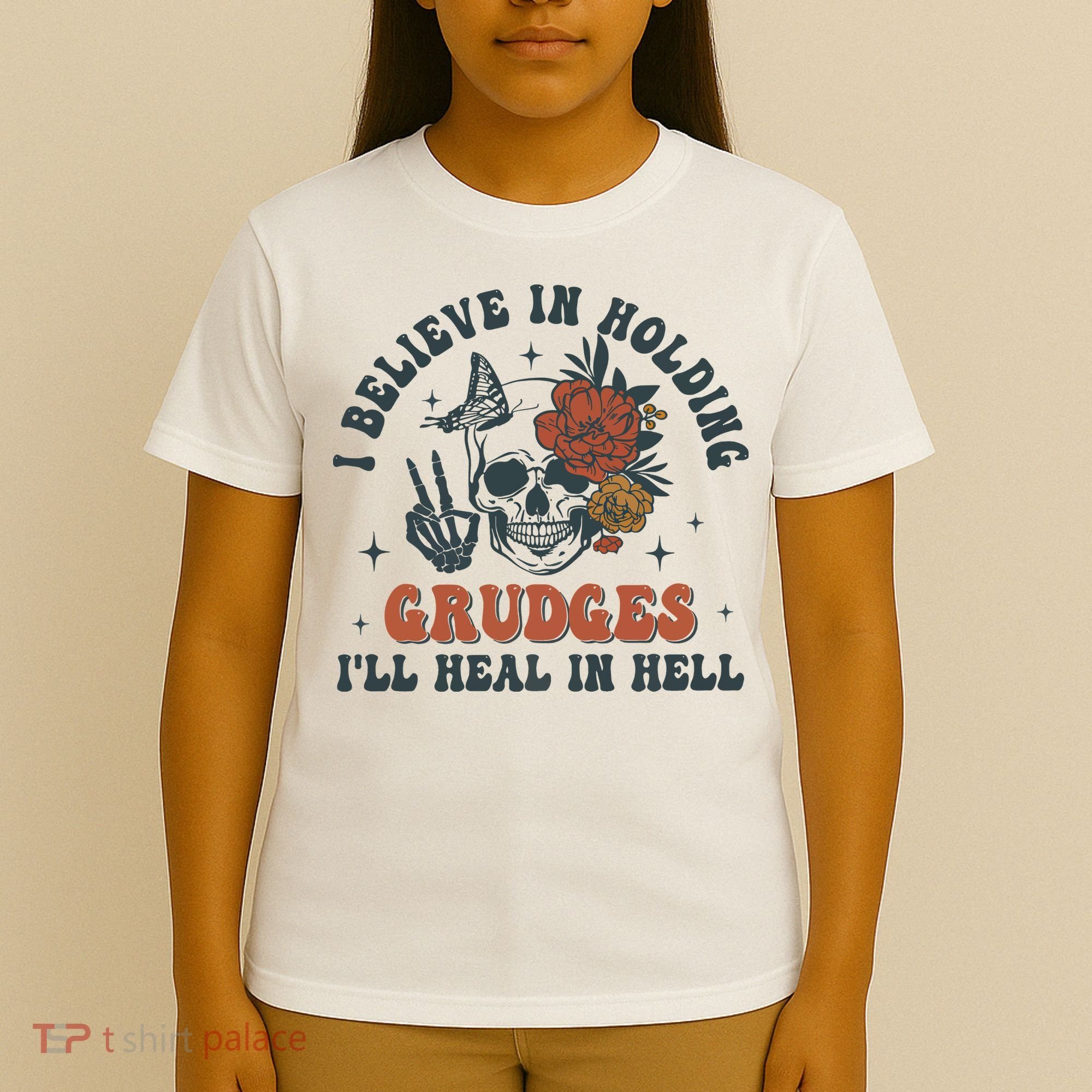 Holding Grudges Floral Skull T-Shirt