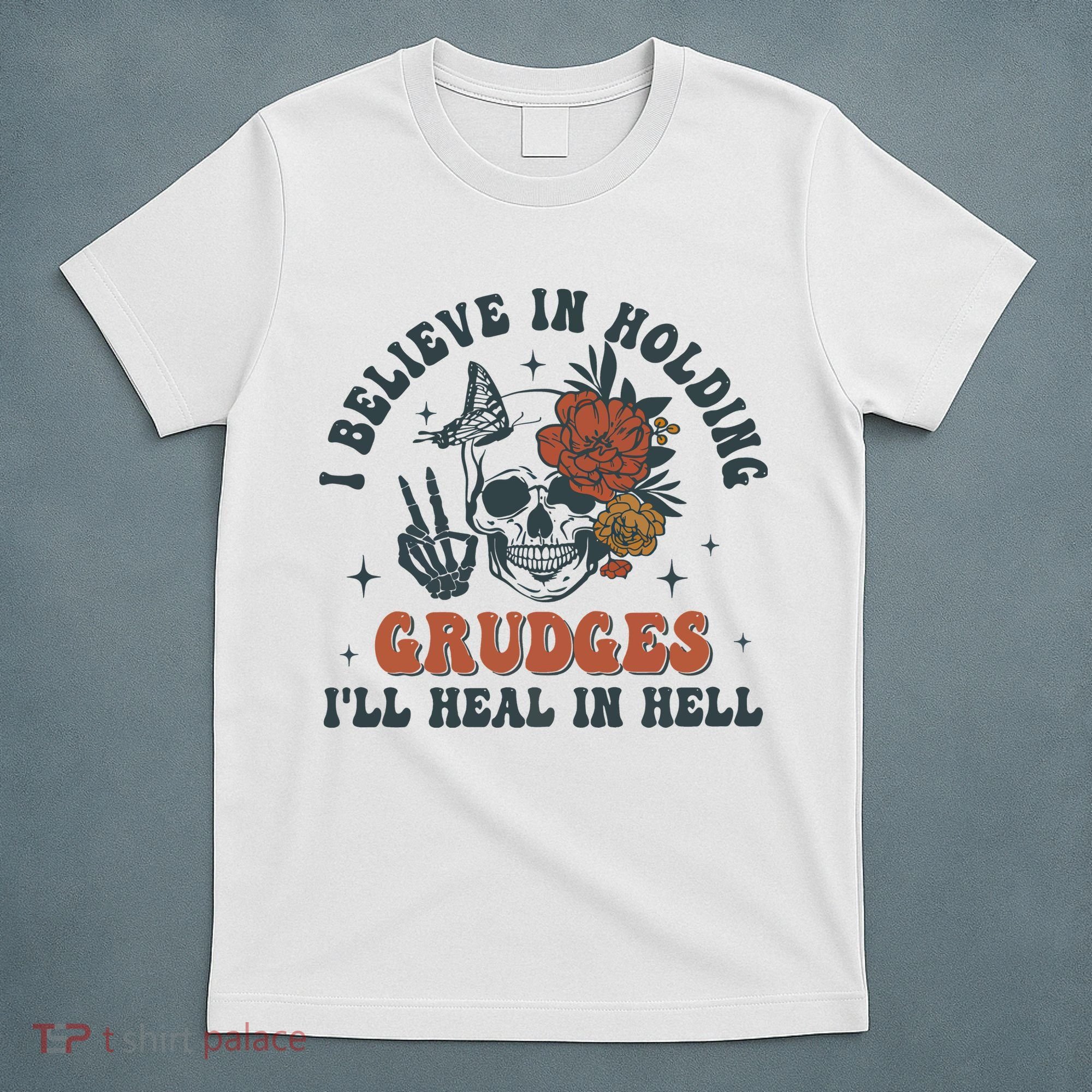 Holding Grudges Floral Skull T-Shirt