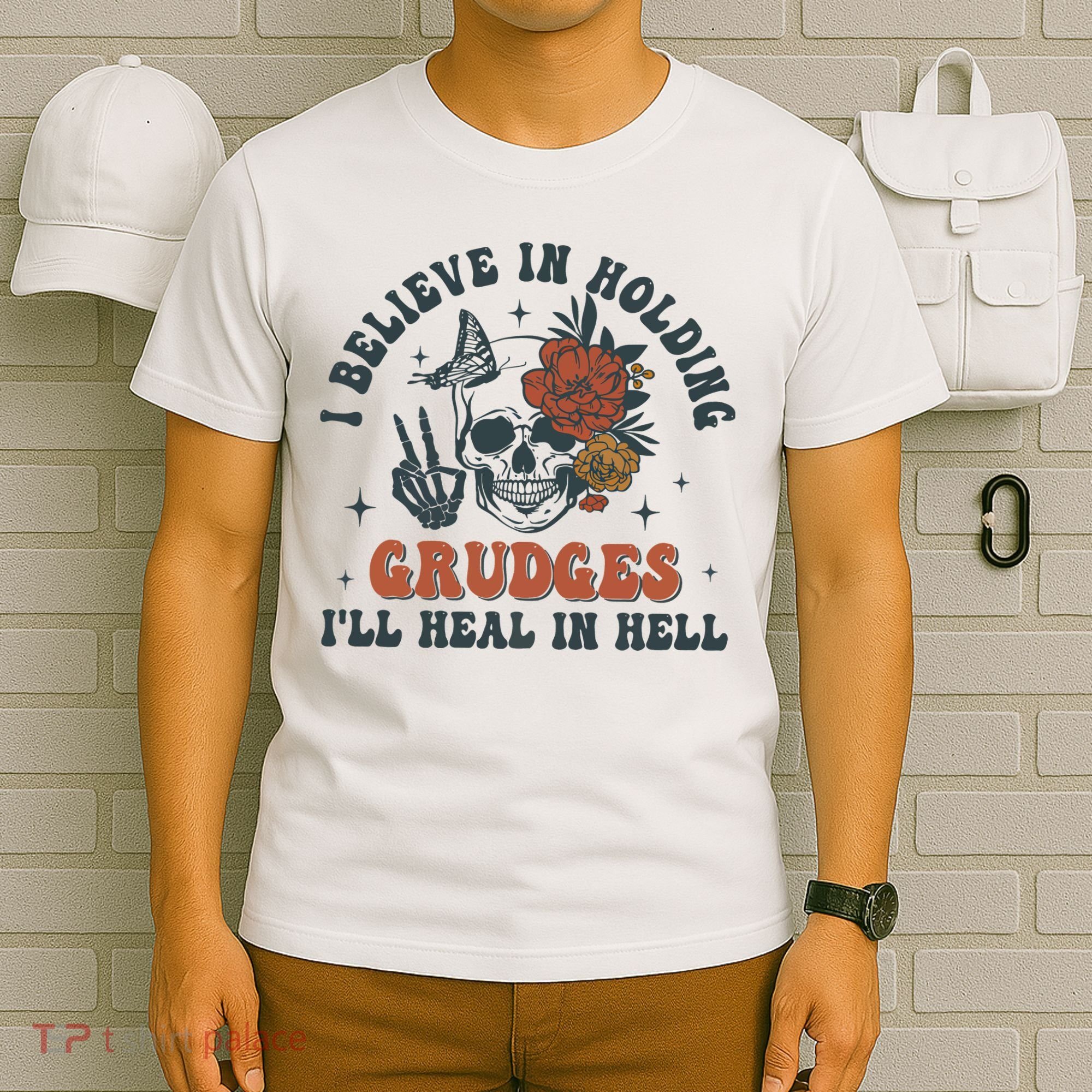 Holding Grudges Floral Skull T-Shirt
