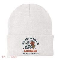 Holding Grudges Floral Skull Beanie thumb 0