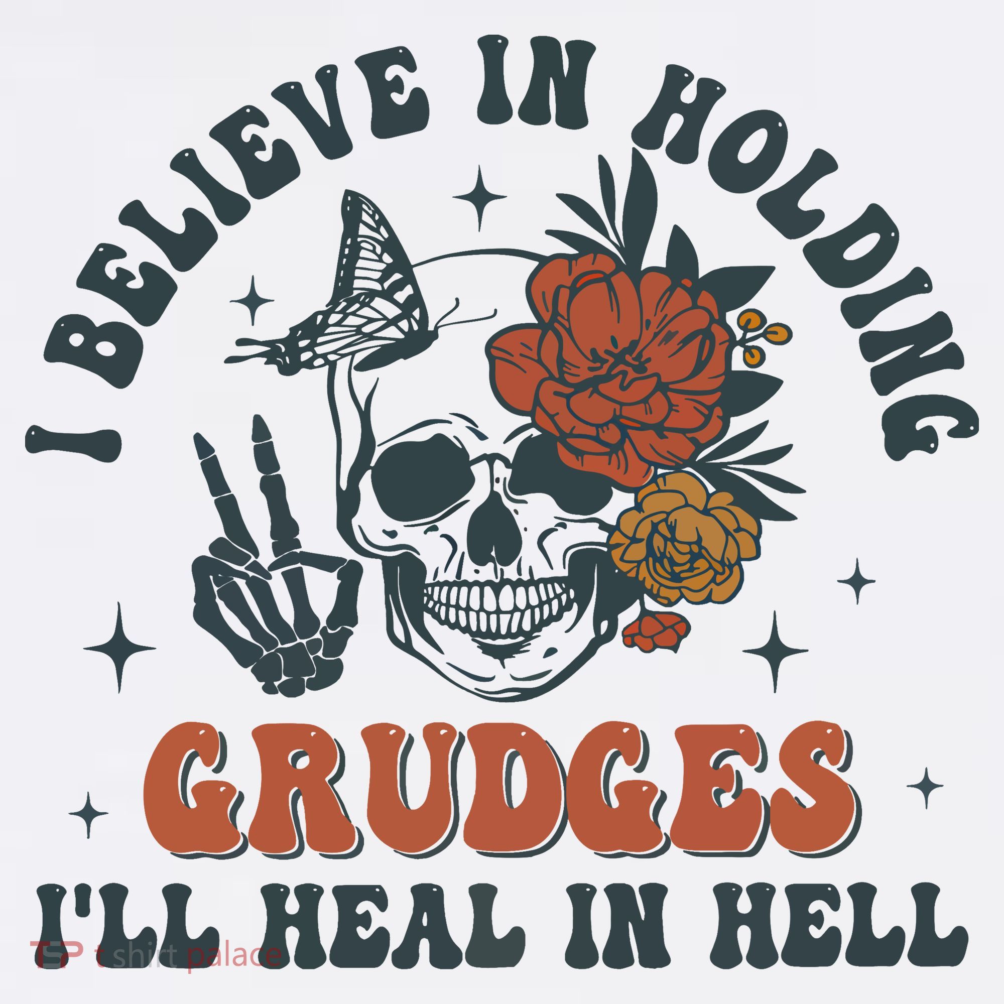 Holding Grudges Floral Skull Mousepad