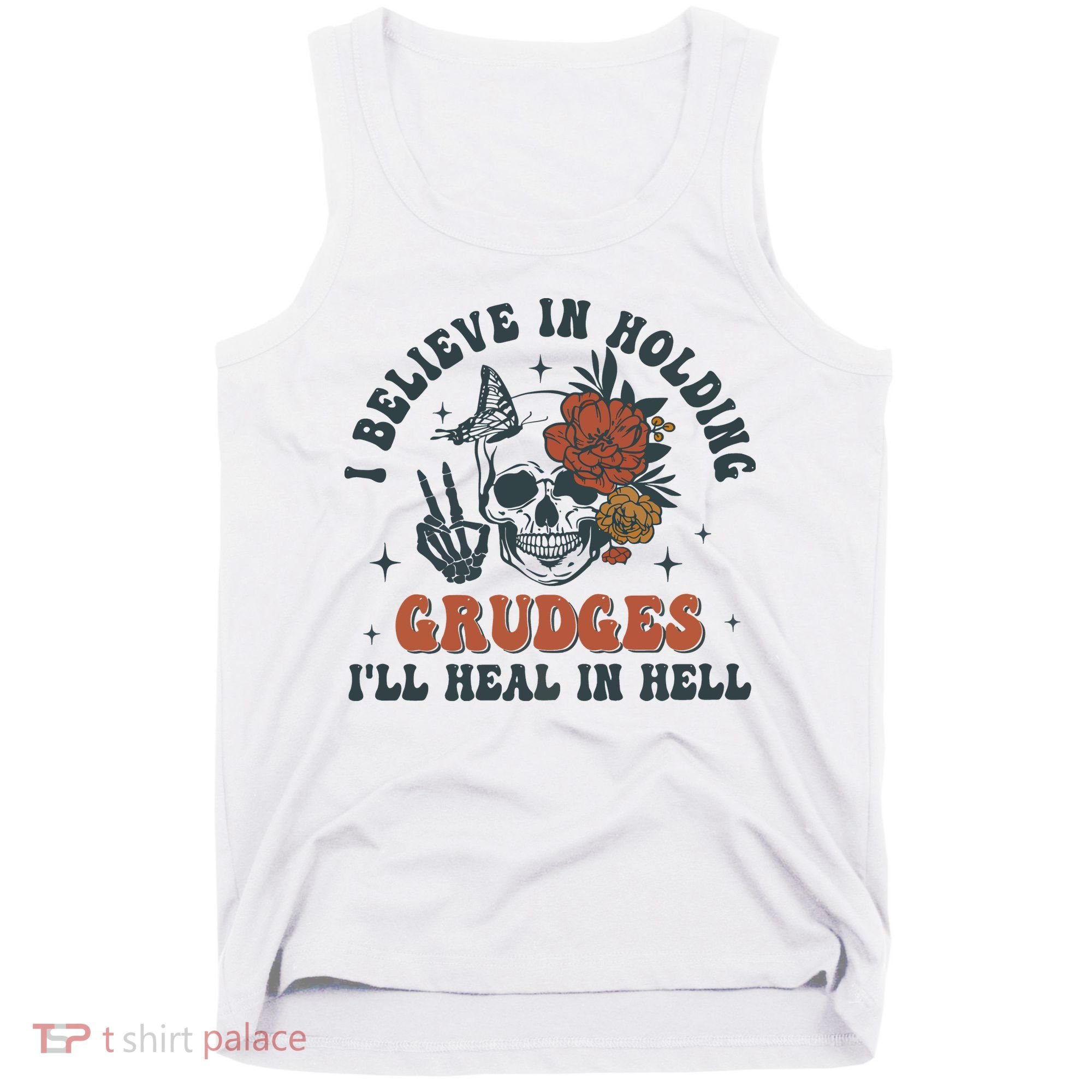 Holding Grudges Floral Skull Tank Top