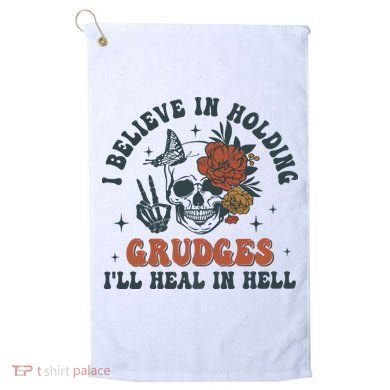 Holding Grudges Floral Skull Golf Towel