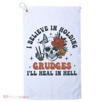 Holding Grudges Floral Skull Golf Towel thumb 0