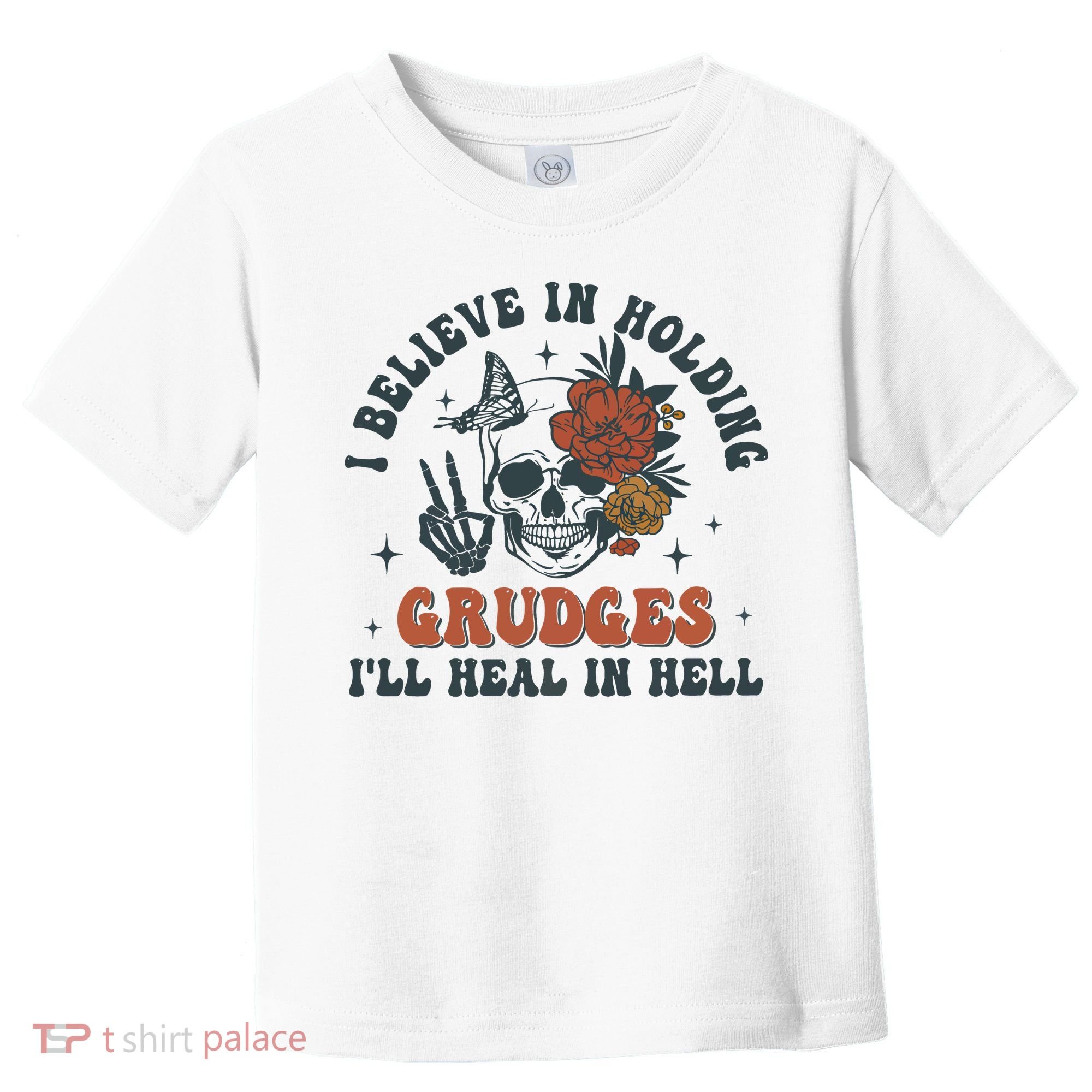 Holding Grudges Floral Skull Toddler T-Shirt