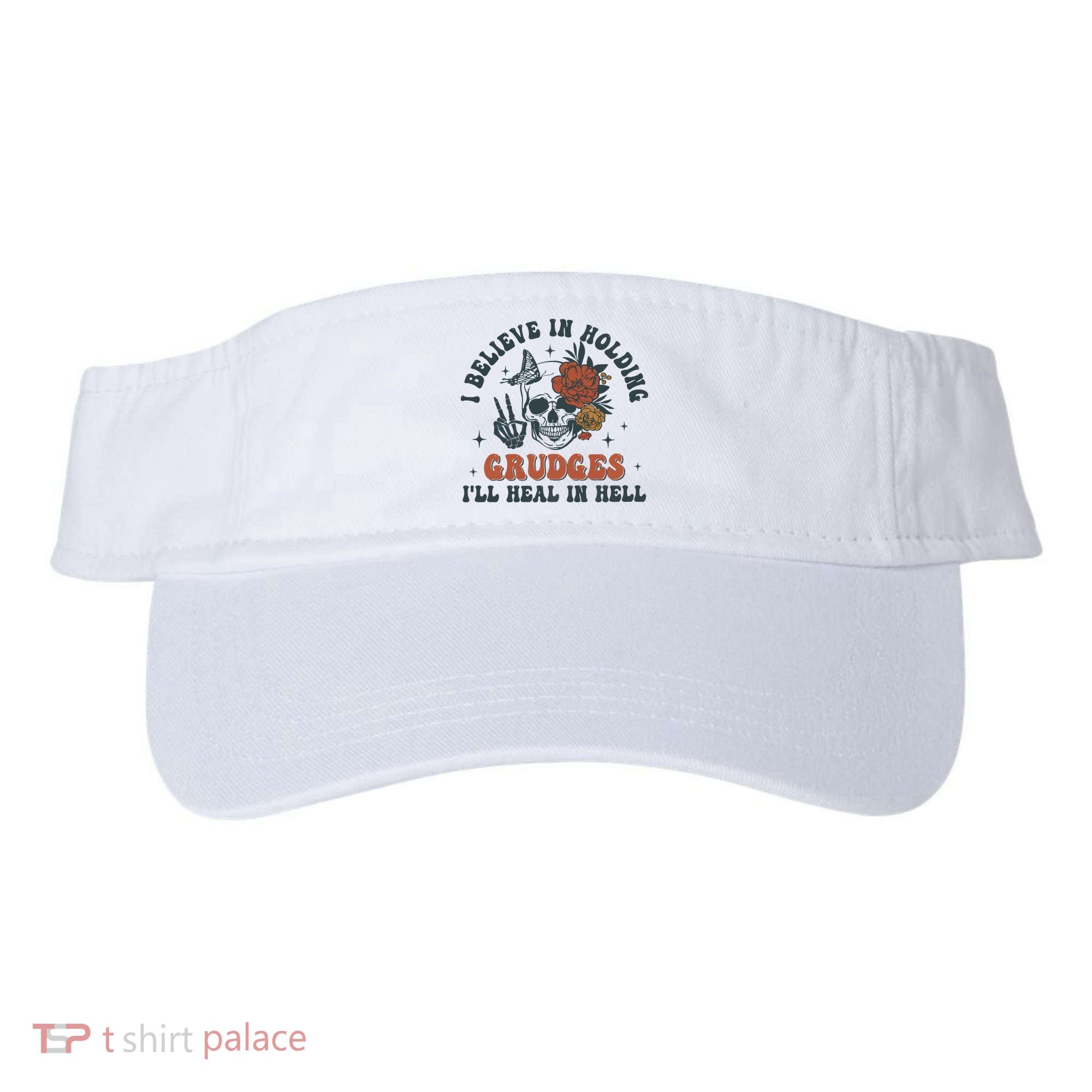 Holding Grudges Floral Skull Visor