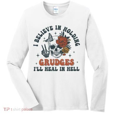 Holding Grudges Floral Skull Women's Long Sleeve Shirt