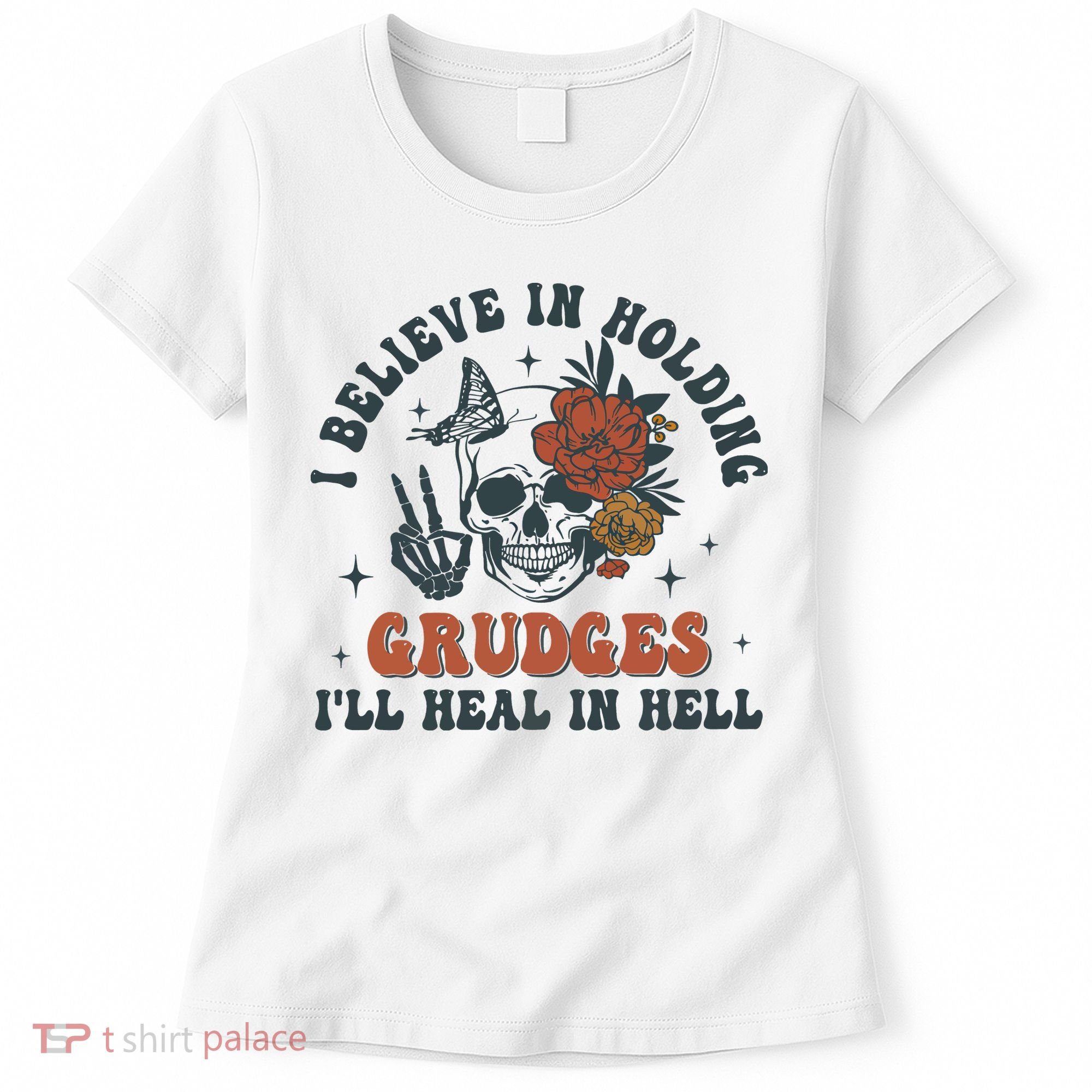 Holding Grudges Floral Skull Women's T-Shirt