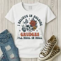 Holding Grudges Floral Skull Women's T-Shirt thumb 3