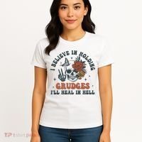 Holding Grudges Floral Skull Women's T-Shirt thumb 4