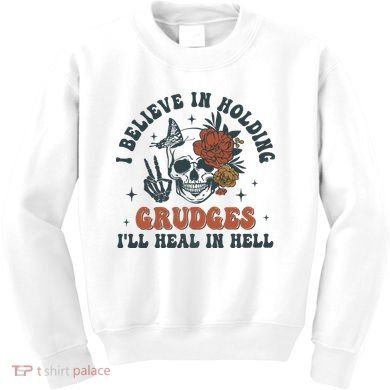 Holding Grudges Floral Skull Kids Sweatshirt