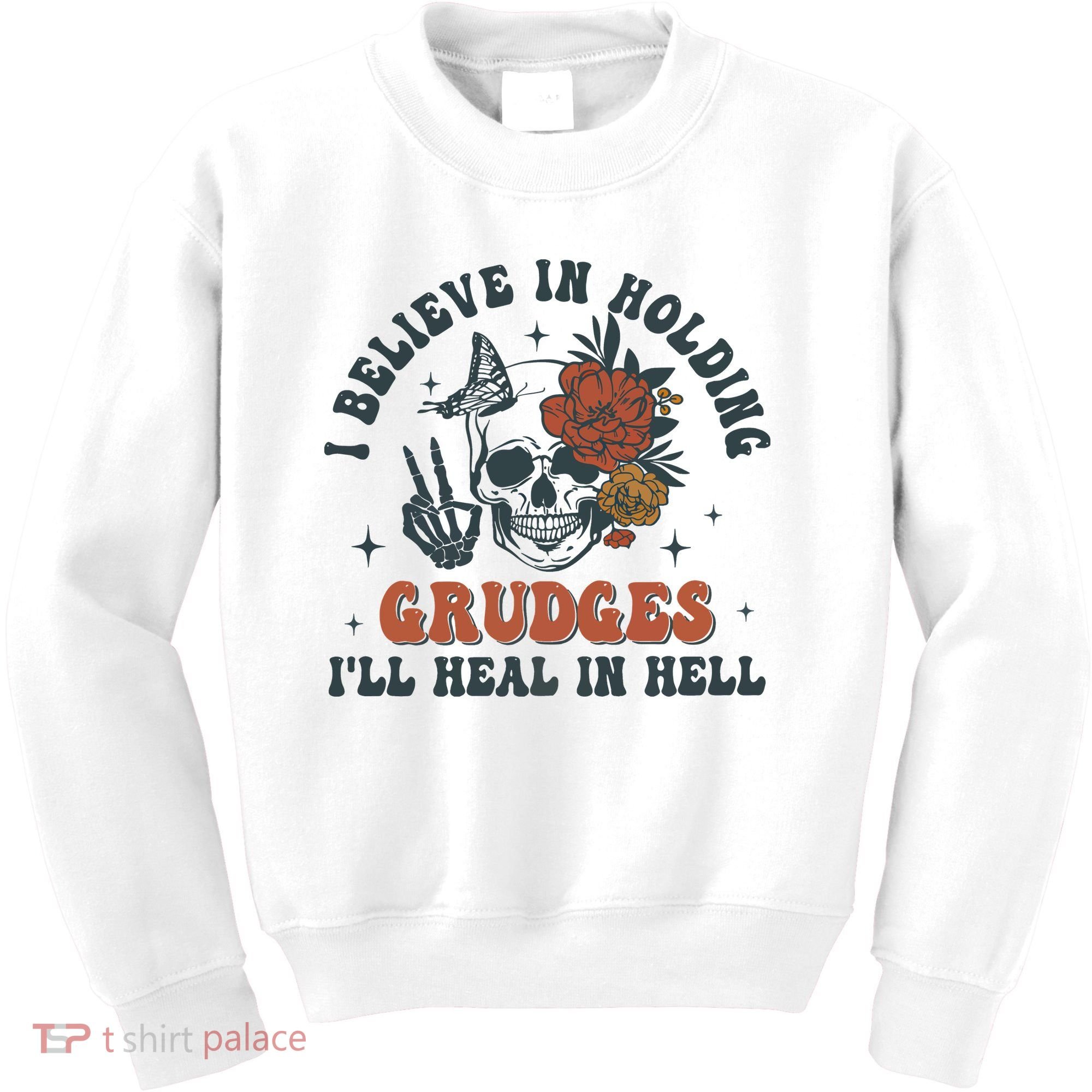 Holding Grudges Floral Skull Kids Sweatshirt