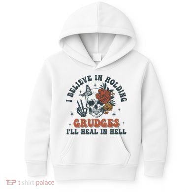 Holding Grudges Floral Skull Kids Hoodie