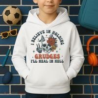 Holding Grudges Floral Skull Kids Hoodie thumb 2