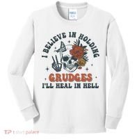 Holding Grudges Floral Skull Kids Long Sleeve Shirt thumb 0