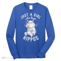 Hippo Gift For Girls Hippo Lover Gift Cute Hippo Cute Gift Long Sleeve Shirt thumb 0