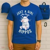 Hippo Gift For Girls Hippo Lover Gift Cute Hippo Cute Gift T-Shirt thumb 6