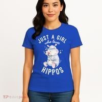 Hippo Gift For Girls Hippo Lover Gift Cute Hippo Cute Gift Women's T-Shirt thumb 4