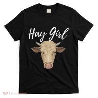 Hay Girl Funny Cow Lover Famer Cattle Ranch Farming T-Shirt thumb 0