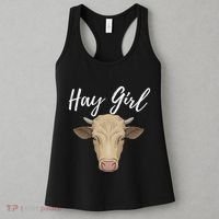 Hay Girl Funny Cow Lover Famer Cattle Ranch Farming Women's Tank Top thumb 3