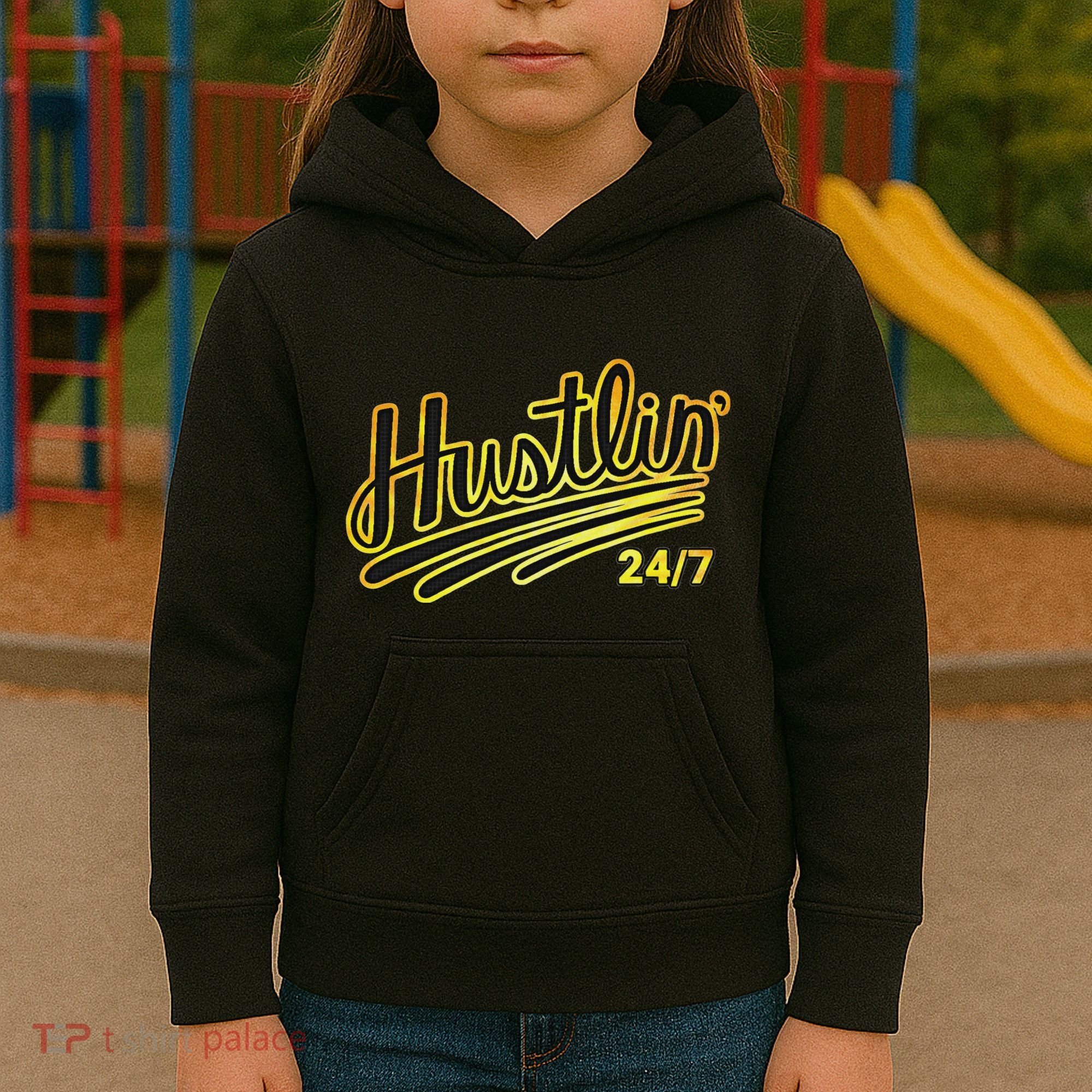 Hustling Gift For Entrepreneur Hustler Boss Hip Hop Lover Kids Hoodie